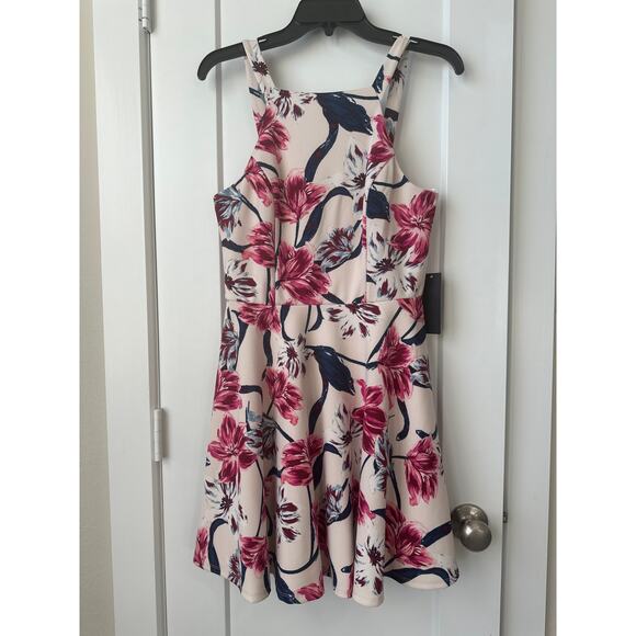 Jodi Kristopher Floral Fit and Flare Sleeveless Mini Dress Women’s Sz 9 Feminine - Picture 3 of 10